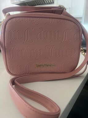 Juicy Couture Dusty Rose Embossed Leather Crossbody Bag
